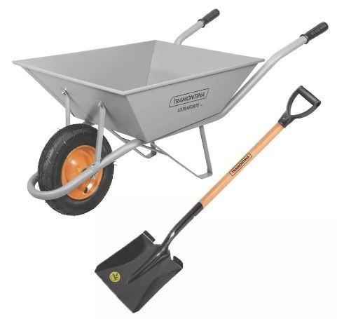 Carretilla Reforzada Tramontina 70l Rueda Maciza O Inflable 0