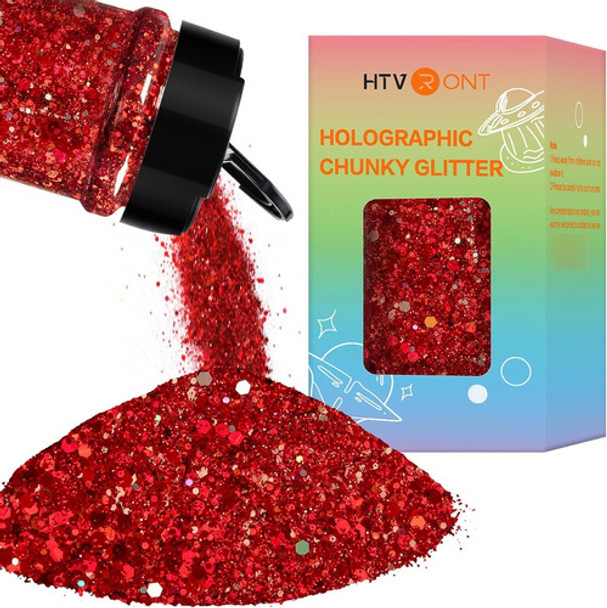 Brillo Holográfico Rojo Glitter Para Manualidades, 200g 0