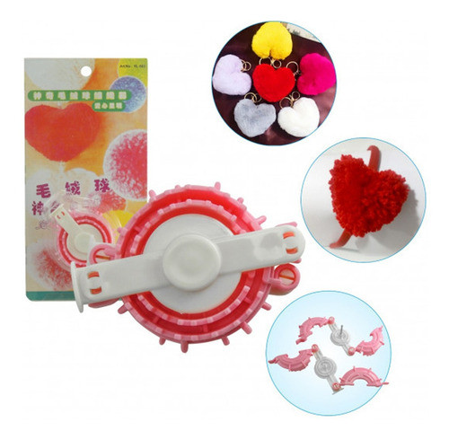 Tear Manual Criar Enrolar Fazer Pompom Lã Enfeite Coração 0