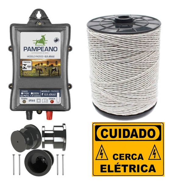 Aparelho Cerca Elétrica Gado + Isoladores + Fio + Placas 0