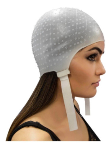 Touca Siliconada Branca Mechas Luzes Reflexo Classic Basic 0