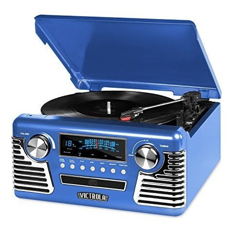 Tocadiscos Bluetooth Retro De Victrola 50 De 3 Velocidades C 0