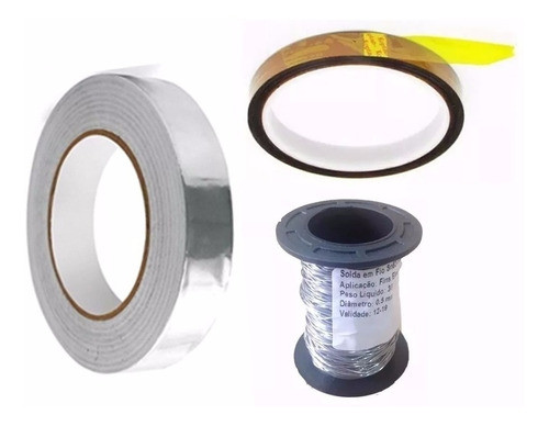 Kit Fio De Solda 0,5, Fita Kapton, Fita Aluminio 0