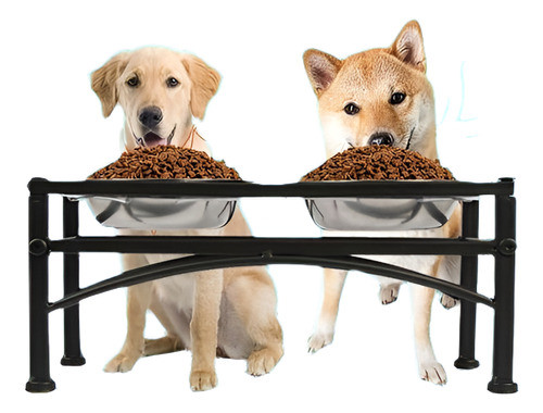 Alimentador Del Tazón De Fuente Doble Perro Gato Elevado Ele 0