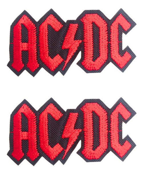 Aplique Logo Acdc Rayo Parche Bordado Termoadhesivo Rock 0