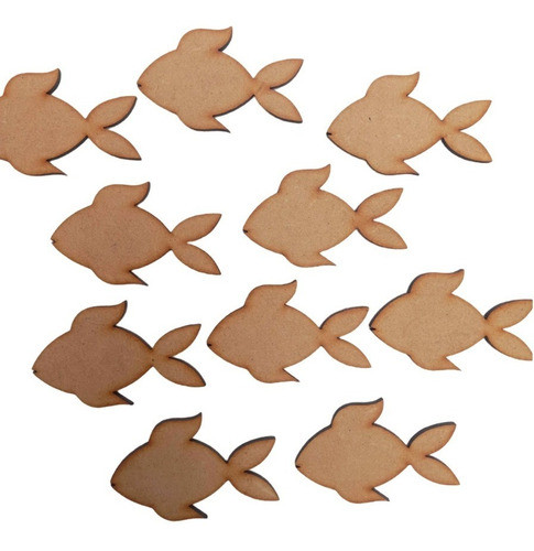 40 Peces Pez 6x10cm Fibrofacil Mdf 3mm Decoración 0