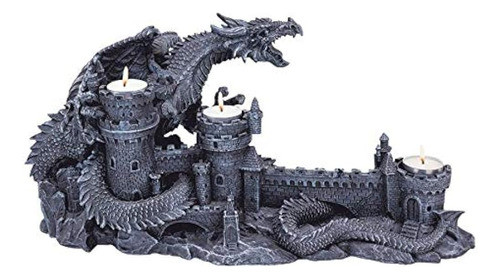 Diseño Toscano Cl3682 Dragon's Wrath Gothic Candle Holder St 0