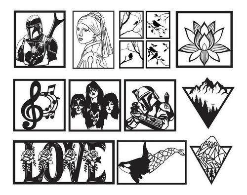 Vectores Corte Laser - Pack Cuadros Tripticos 4  Varios 0