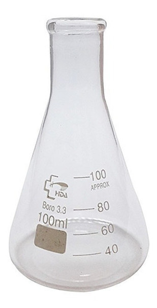 Erlenmeyer Vidrio  Hda  Boro 3.3 100ml Importado 0