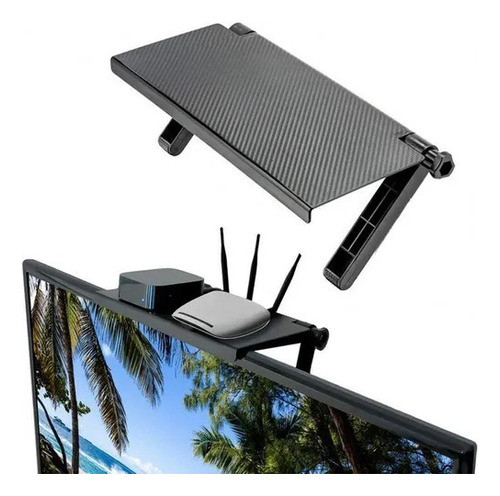 Soporte Canalera Estante Ajustable 360 En Tv Decodificador 0