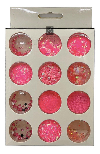 Set X12 Frasquitos Glitter Strass Piedra Brillo Deco Surtido 0