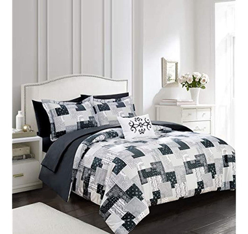 Chic Home Millennia Edredón Reversible De 8 Piezas Patchwork 0
