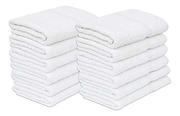 Paquete De 12 Toallas De Baño Económicas De Color Blanco 24x 0