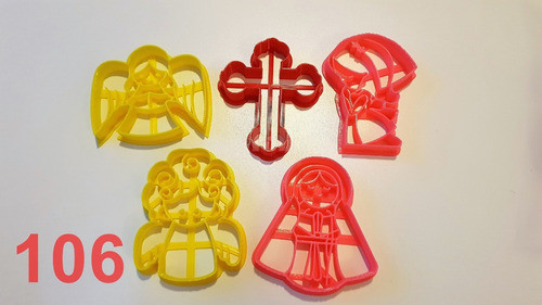 Pack 5  Cortantes Para Galletitas  Comunion ! Cod.106 0