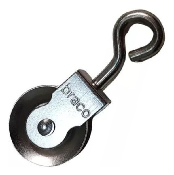 Roldana 50mm Tender Polea Braco Metal Niquelado 0
