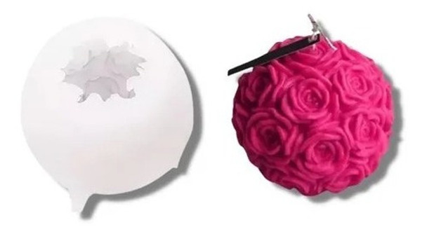 Molde De Silicona Esfera Rosas Especial Velas, Jabón, Etc. 0