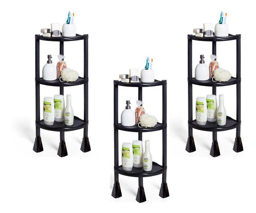 Kit 3 Prateleira Cantoneira Triangular Banheiro Cozinha Sala 0