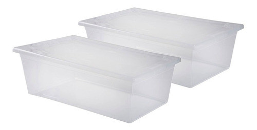Set 2 Cajas Organizadoras 6 Litros Plastico Transparente 0