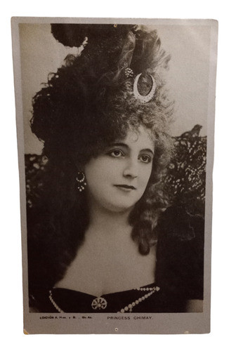 Tarjeta Postal Antigua Foto Princess Chimay 0