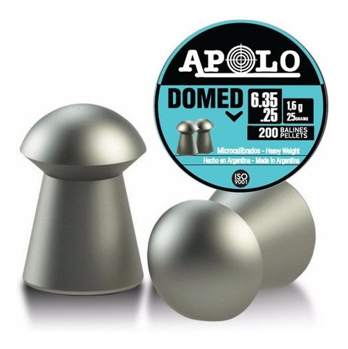 Balines Apolo Domed 6.35 Lata X 200 25g Caza Aire Comprimido 0