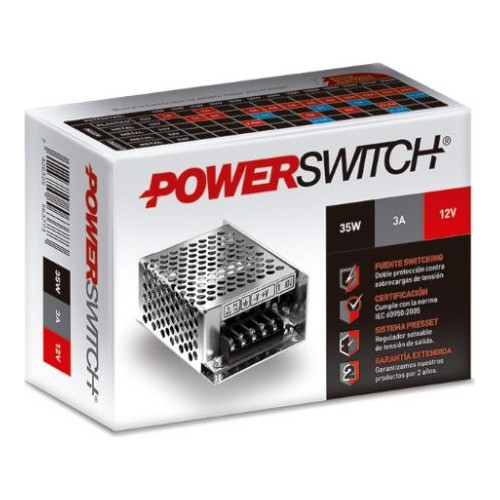 Fuente Transformador Power Switch 35w 3a 12v 0