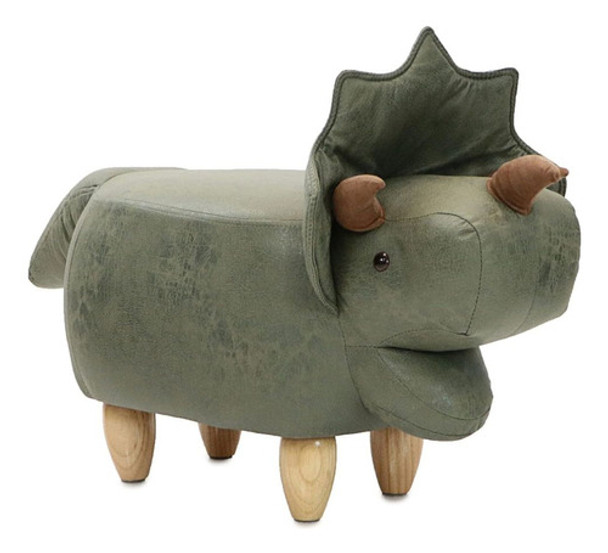 Banqueta Infantil Dinosaurio Con Pies De Madera 0