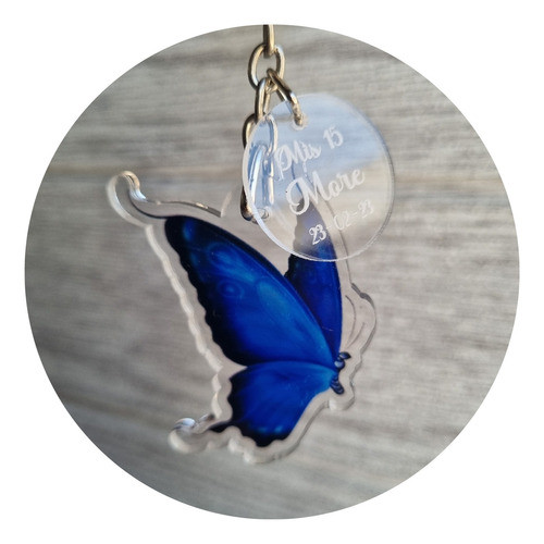 20 Llaveros Mariposa Azul Personalizado Souvenir 0