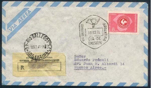 Argentina 1965  Sobre Circulado Numero 159 0