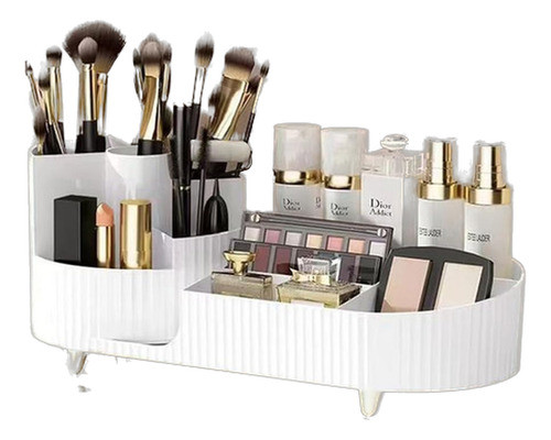 Organizador De Maquillaje Giratorio De 360° Grande Blanco 0