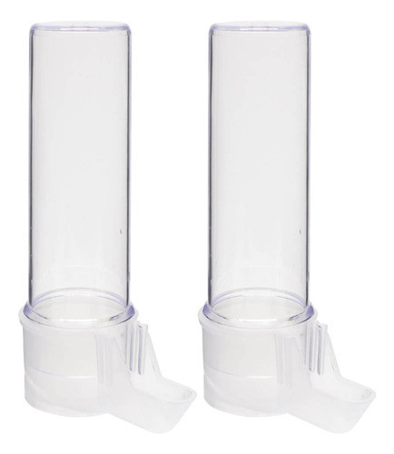 Kit 2 Bebedouro Transparente Para Pássaros 100ml Malha Fina 0