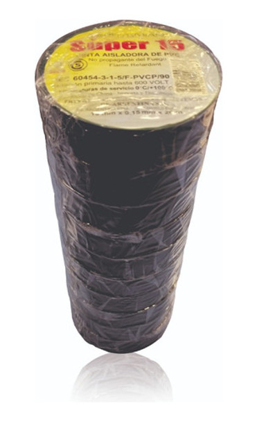 Cinta Aisladora Negra Marca Prysmian 20 Mts  X 10 Unidades 0