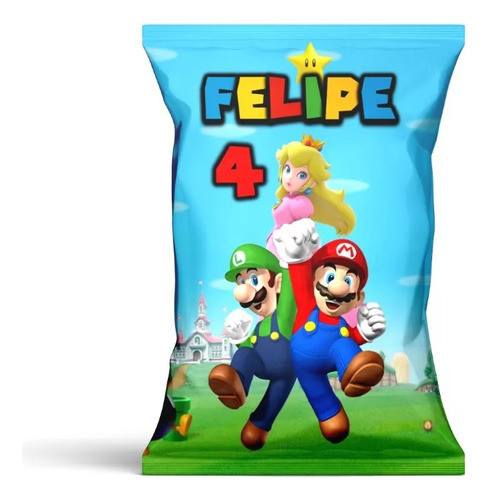 Bolsas Para Sorpresitas Chips Bags Mario Bros. 10 Unid- K 0