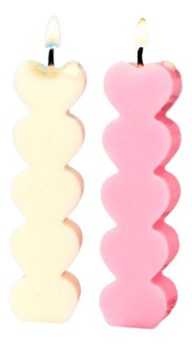Molde Silicona Velas Columna De Corazones 0