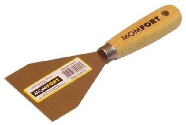 Espátula Acero, Mango Madera 8cm. Lisa    Momfort  401008-6 0