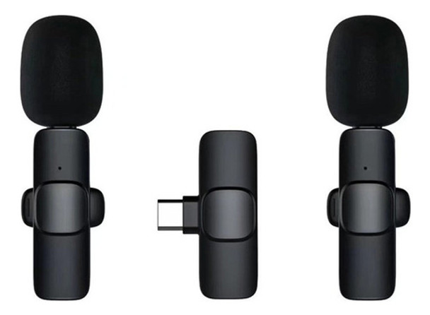 2 Microfones De Lapela Sem Fio De Canal Duplo Tipo C 0