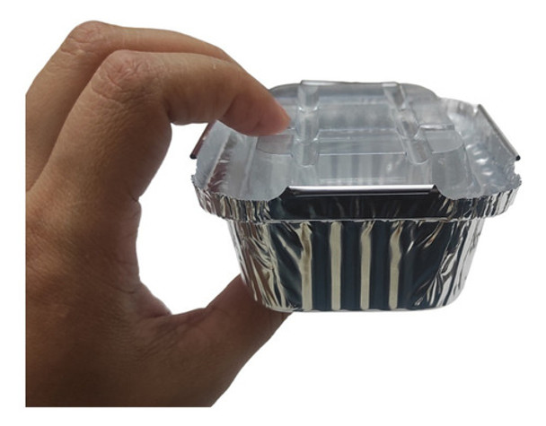 200un Marmitinha Alumínio 135ml Tampa Plástica Transparent 0 200un Marmitinha Alumínio 135ml Tampa Plástica Transparent 0