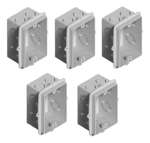Pack 5 Cajas De Luz Embutir Rectangular Apto Durlock 0