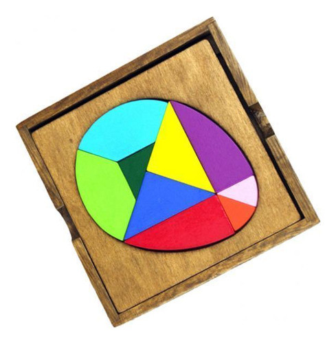 Quebra-cabeça De Geometria De Madeira 4 Pcs 0