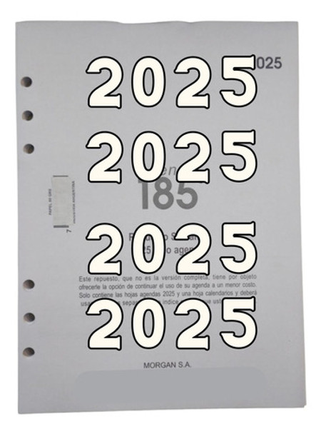 Repuesto Agenda Morgan 2020 185 Solo Cuerpo 0