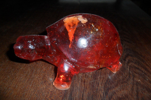 Tortuga Tortuguita Quelonio Rojo Acrilico Miniatura Adorno 0