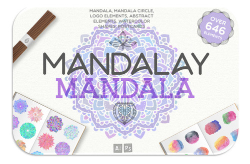 Pack 646 Diseños Vectores Plantillas Mandalas Fondo Texturas 0