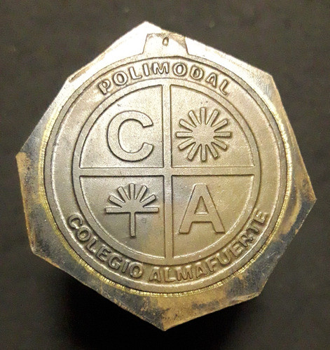 Medalla Prueba De Cuño Sobre Bronce Colegio Almafuerte 0