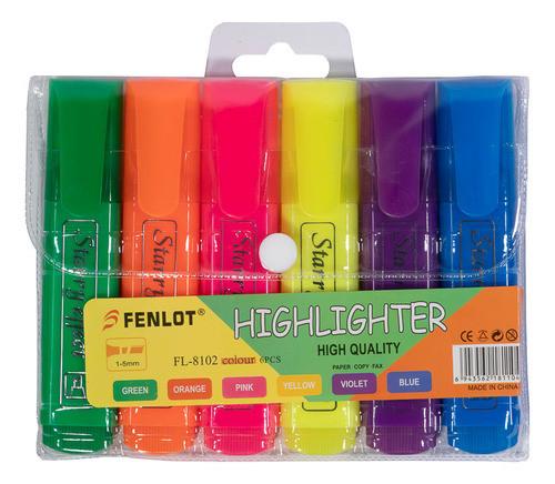 Set Marcadores Resaltadores X6 Fenlot - Goldin Papeleria 0