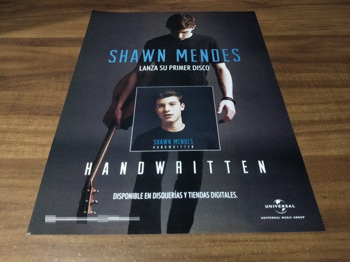 (pc523) Publicidad Shawn Mendes * Handwritten * 2015 0