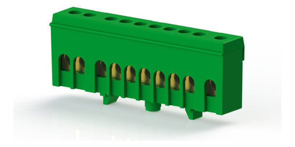 Conector Distribuição Verde 10 Furos 80a - Série 3 0