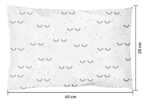 Travesseiro Bebê Branco Cílios 40cm X 28cm Papi 0