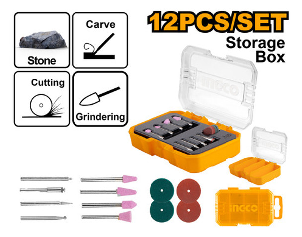 Set X 12 Accesorios Mini Torno Ingco Akmg2012 - L N F 0