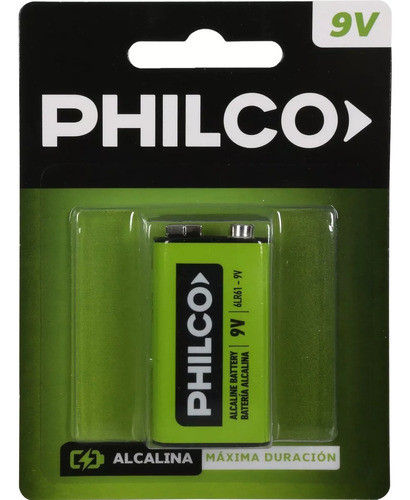 6 X Pilas Batería 9v Philco Alcalina 9 V 0