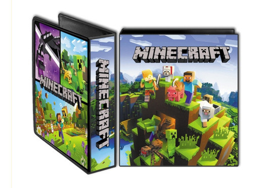 Carpeta De 3 Aros N°3 De Minecraft Escolar Video Juegos 0