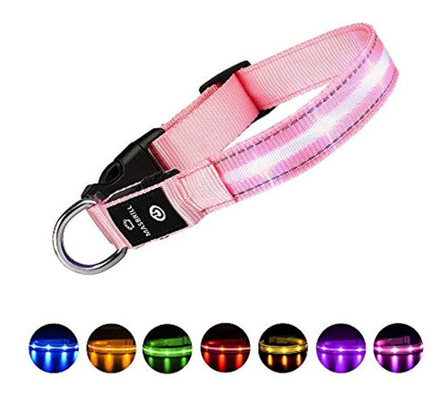 Collar De Perro Iluminado Con Led Masbrill Que Destella 100% 0